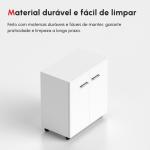 Armário de Armazenamento Moderno Móvel para Armazenamento com Rodas Armário e Prateleiras 60x35x65cm Branco