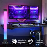 Conjunto de 2 Candeeiros de Mesa LED com Controlo Remoto App Bluetooth Sincronização com Música 6x6x32,5 cm Branco