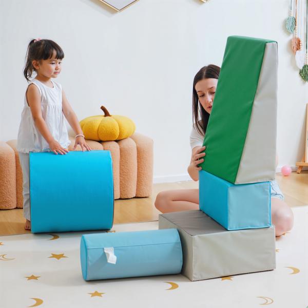 Conjunto de 5 Blocos de Psicomotricidade para Crianças Blocos de Construção Brinquedo para Aprendizagem Multicor