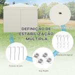 Tenda Dobrável 3x3 m Tenda de Jardim com 4 Paredes Laterais 2 Janelas de Malha Altura Ajustável Impermeável e Anti - UV Branco