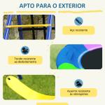Conjunto de Baloiços 6 em 1 para Crianças com Ninho Escada Rede de Escalada Cesto 350x183x200 cm Multicolor