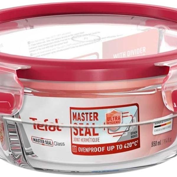 Recipiente Redondo de Vidro Masterseal c/ Divisória (550ml) - TEFAL