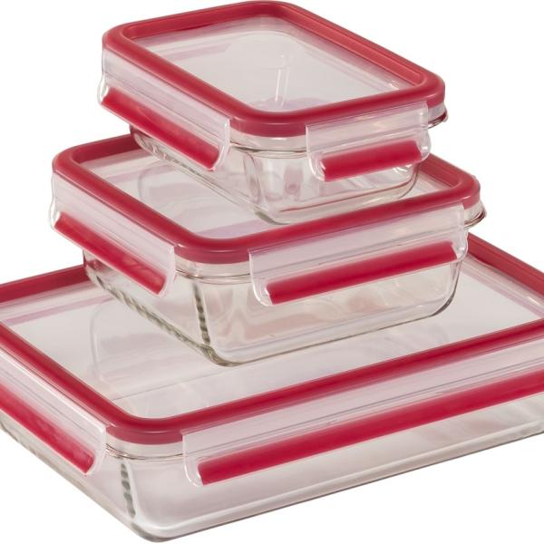 Pack 3x Recipientes Retangulares Clip & Close - EMSA