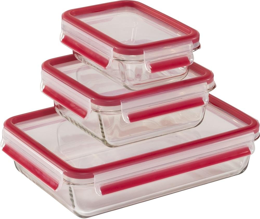 Pack 3x Recipientes Retangulares Clip & Close - EMSA
