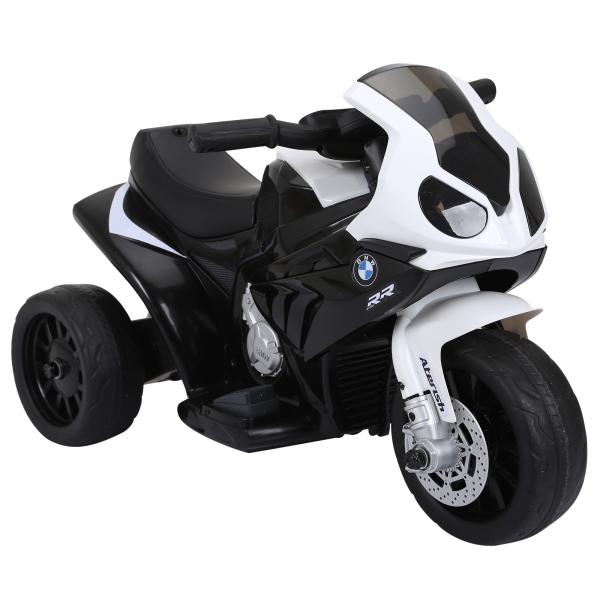 Mota BMW Infantil 6V Elétrica para Crianças 18 - 36 Meses com Faróis Música 2,5km/h Preto 66x37x44 cm