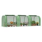 Estufa 295x100x80 cm para Jardim Varanda Estufa Pequena para Cultivo de Plantas com 3 Janelas Estrutura de Aço e PVC Verde