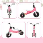 Bicicleta sem Pedais para Crianças dos 12 aos 36 Meses Bicicleta de Equilíbrio com Guiadores com Rotação Limitada a 60° 69x40x49 cm Rosa