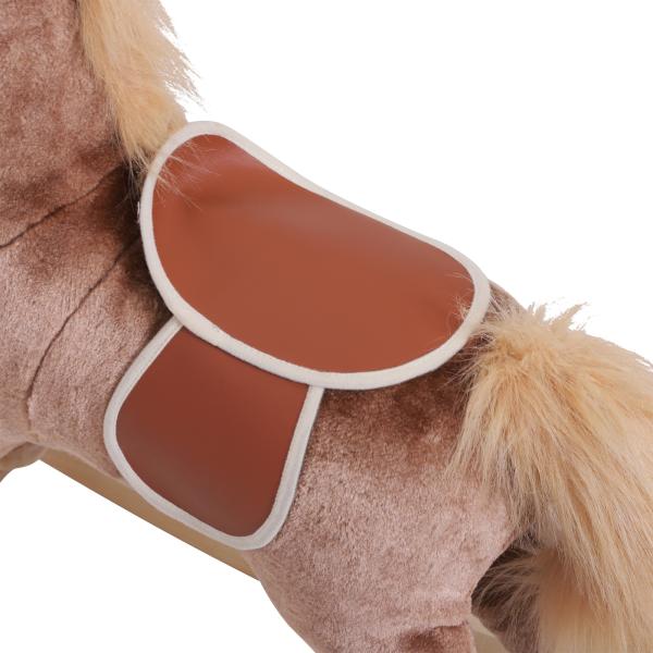 Cavalo de Brincar para crianças +3 anos com Pegas Estrutura Metálica e Base em Madeira Carga 40 kg 74x33x62 cm Castanho