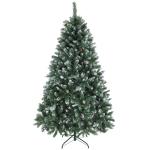 Árvore de Natal Artificial 180 cm Árvore de Natal com 910 Ramos com Efeito Neve 58 Pinhas Verde