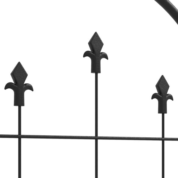 Conjunto de 2 Treliças de Jardim Suportes para Trepadeiras de Aço para Flores e Plantas no Jardim 50x180 cm Preto