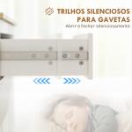 Aparador Sala de Estar Moderno com Gaveta Prateleira Ajustável e Puxadores em PU 80x40x90 cm Branco e Madeira