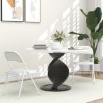 Conjunto de 2 Cadeiras Dobráveis com Encosto e Estrutura de Aço para Sala de Estar escritório Estúdio 45x46x78 cm Branco