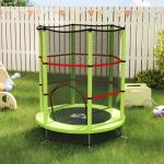 Trampolim Infantil Ø140x190 cm Trampolim para Crianças de 3 - 6 Anos com Rede de Segurança Carga 45 kg para Interior Verde