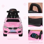 Carro Andador para Crianças de 18 - 36 Meses com Faróis Música Buzina Volante Compartimento de Armazenamento e Alça para Empurrar 63,5x28x36 Rosa