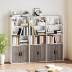 Estante para Livros Estreita Estante com Armário com Prateleira Ajustável 60x30x149,5 cm Branco e Castanho