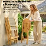 Conjunto de Jardim de 3 Peças em Madeira com 2 Cadeiras Dobráveis e Mesa Redonda para Varanda e Terraço Natural
