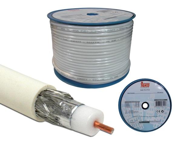 Bobine Cabo Coaxial RG6 Branco (100 mts) - TEKA