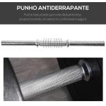 Conjunto de Halteres Pesos Fitness 40kg Ajustável Musculação com Barra de Aço e Discos para Ginásio Casa Preto e Prata