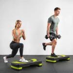 Step para Exercício Aeróbico Plataforma Step com Altura Ajustável em 3 Níveis 80x31x10 - 20 cm Verde e Preto