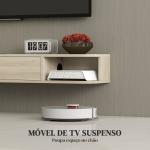 Móvel de TV Suspenso com Orifício para Cabos Estilo Moderno para Televisão 60 Polegadas 140x24x16 cm Madeira
