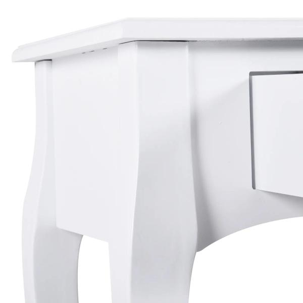 Mesa Tipo Consola para Sala de Estar Consola para Entrada com 2 Gavetas e Prateleira Inferior 100x33x75cm Branco