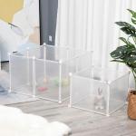 Recinto para Pequenos Animais Modular de Metal com 12 Painéis e 24 Conectores para Coelhos Porquinhos da Índia 105x105x45 cm Branco