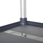 Carrinho Auxiliar com Rodas e 3 Prateleiras Carrinho de Cozinha com Armazenamento Carga 105 kg 88x44x93 cm Cinza