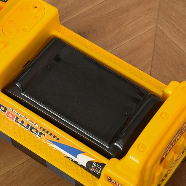 Escavadora Infantil sem Pedais para Crianças de 2 - 3 anos Carro Andador com Pá Pinça de Agarrar Luzes Música e Armazenamento Oculto 90x28x58cm Amarelo