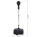 Punching Ball Ajustável em Altura com Base Recarregável Punching Ball de Boxe com Suporte e Luvas Ø48x136 - 154 cm Preto