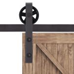 67T/183cm Ferragens para Porta Corredeira Kit de Acessórios para Porta Corredeira de Madeira com Guia de Chão Trilho de Aço de Carbono Café Escuro