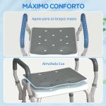 Banco de Duche com Altura Ajustável Banco de Duche de Alumínio Antiderrapante para Idosos e Descapacitados 52x45x57 - 69 cm Cinza