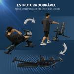 Banco de Musculação com Encosto Ajustável em 7 Posições Extensão de Pernas e Banda de Resistência 54x160x106cm Preto e Azul