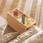 Bandeja de Braço para Sofá em Bambu Dobrável e Flexível com Base Antiderrapante 45x33,5x3 cm Madeira