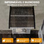 Marquise para Portas e Janelas 103x96,5 cm Marquise com Proteção para Sol e Chuva com Painéis de Policarbonato Preto e Marrom