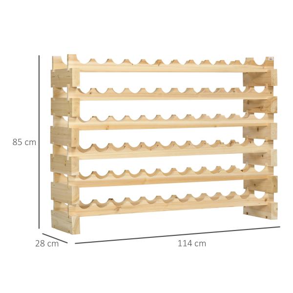 Suporte para Garrafas de Vinho para 72 Garrafas Garrafeira com 6 Níveis Suporte para Vinhos Vertical 114x28x85 cm Madeira