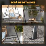 Suporte para Cadeira Suspensa 130 cm Suporte para Baloiço com Estrutura em Aço Capacidade 150 kg para Pátio Jardim Preto