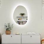 Espelho de Casa de Banho LED 3 Cores de Luz Brilho Regulável Função Anti Embaciamento Função Memória IP44 80x60 cm Prata