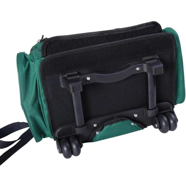 Transportadora 2 em 1 para Animais de Estimação Mochila ou Carrinho de Viagem para Cães e Gatos com 2 Rodas Alça Retrátil de Alumínio e Bolso de Armazenamento 42x25x55cm Verde
