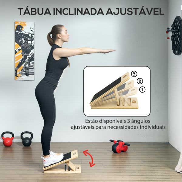 Barra de Pilates com 6 Faixas Elásticas Tábua Inclinada Ajustável para Treino de Corpo Inteiro em Casa 90x33x3 cm Cinza