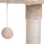 Árvore Arranhador para Gatos Torre para Gatos 50x36x70 cm com Rede Plataforma Poste de Sisal e Bola Suspensa Bege