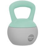 Kettlebell de 12 kg Pesa Russa Preenchida de Areia Metálica e Alça Antiderrapante para Treino em Casa Ginásio Ø21x30 cm Cinzento
