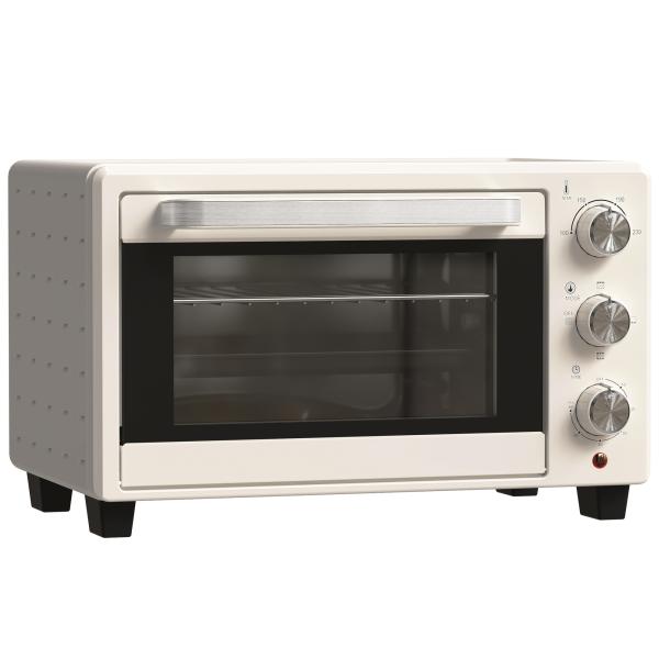 Mini Forno Elétrico 21L 1400W com Temporizador até 60min e Temperatura Ajustável até 230℃ 46x38,5x29 cm Creme e Prata