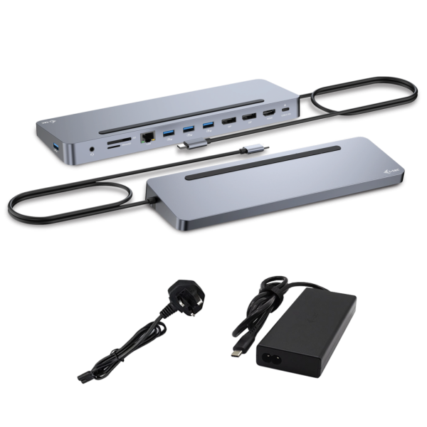 Docking Station I - TEC USB - C Metal 2xDP 4K 1xHDMI 4K 3xUsb3.2 1xRJ45 1xLeitor cartões 1xAudio com PD inclui carregador 100 W inclui carregador