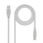 Cabo USB A Macho - USB B Macho Bege (3 mts) - Nanocable
