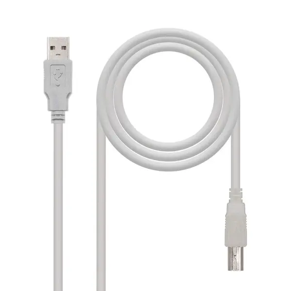 Cabo USB A Macho - USB B Macho Bege (3 mts) - Nanocable