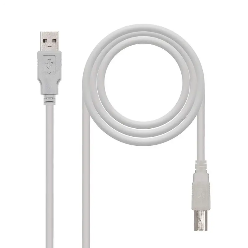 Cabo USB A Macho - USB B Macho Bege (3 mts) - Nanocable