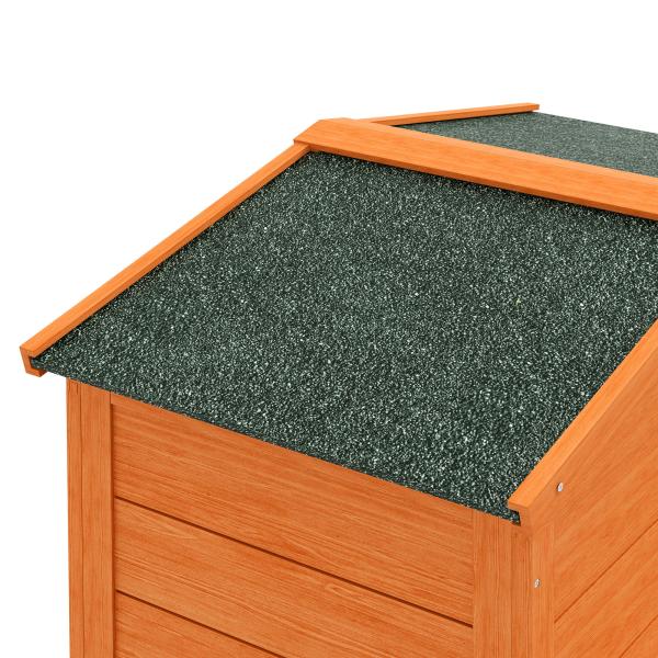 Coelheira de Madeira 150x45x85 cm Gaiola para Coelhos Grande com Telhado Asfáltico Bandeja Removível Escada e Ninho Natural