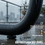 Conjunto de Jardim de 4 Peças Móveis de Exterior com 2 Sofás de 2 Lugares 2 Mesas de Vidro Almofadas Capas Removíveis Preto e Bege