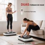 Plataforma Vibratória com 99 Níveis, Ecrã LED, Comando à Distância e 2 Bandas para Treino em Casa