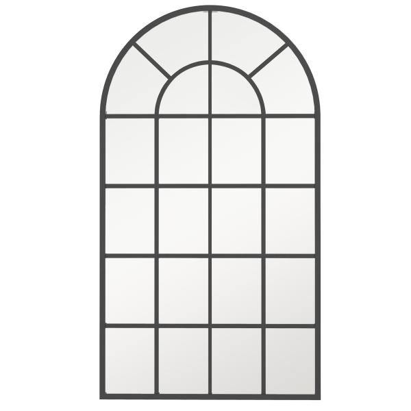 Espelho Decorativo de Parede Moderno 65x110 cm com Estrutura de Metal para Sala de Estar Corredor Entrada Preto